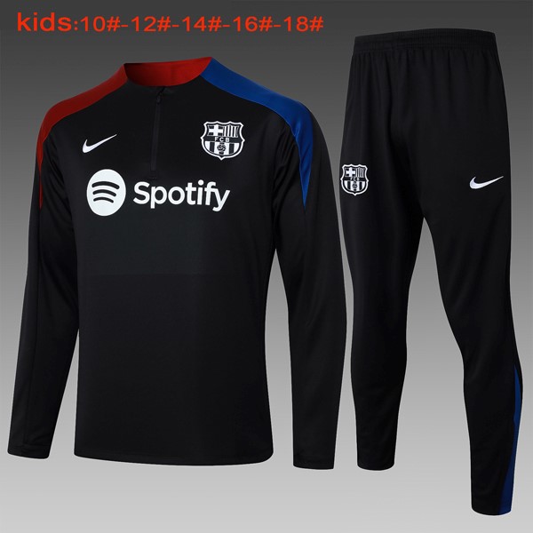 Niños Sudadera De Training Barcelona 2024-25 Negro Azul 3